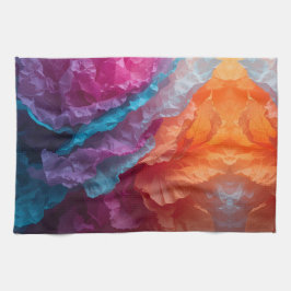 Paño De Cocina Capas de papel de seda abstractas luminosas