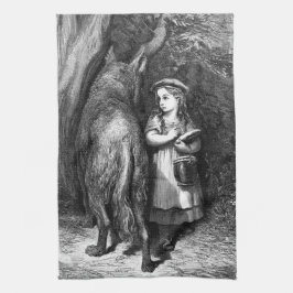 Paño De Cocina Caperucita Roja se encuentra con el viejo lobo