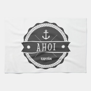 Paño De Cocina Capitán Badge de Ahoi con el ancla