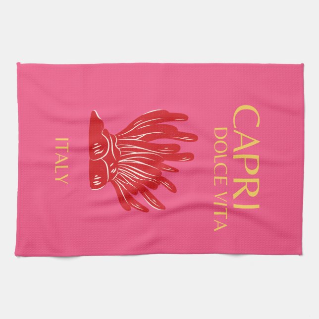 Paño De Cocina Capri, Italia, rosa (Horizontal)