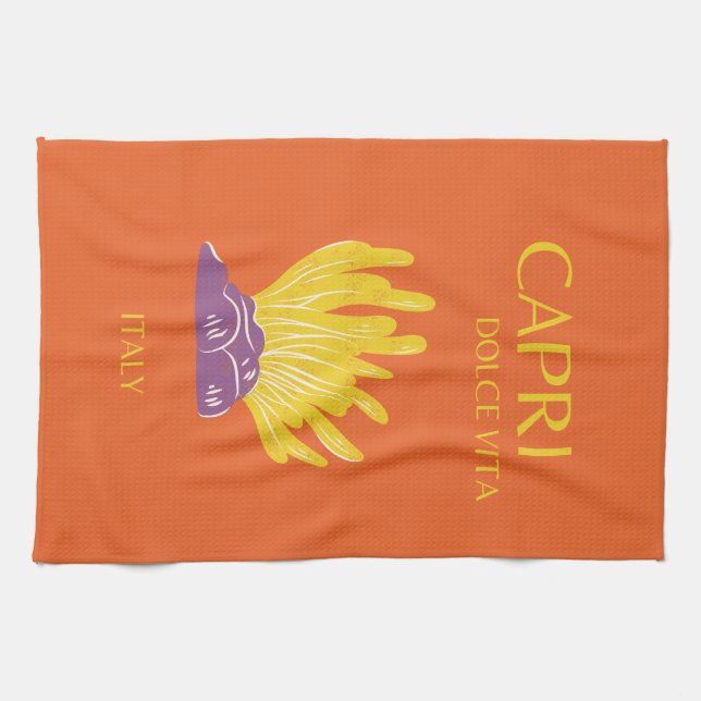 Paño De Cocina Capri, Italia, Viajes, Preppy, Naranja (Horizontal)