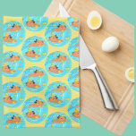 Paño De Cocina Capybaras En Agua Con Naranjas<br><div class="desc">Presenta capibaras en agua con naranjas</div>