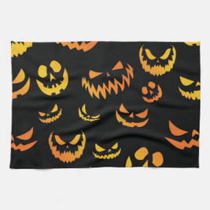 Paño De Cocina Cara de calabaza de Jack O Lantern