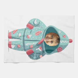 Paño De Cocina Cara de Niño en Navidad Personalizada 