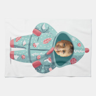 Paño De Cocina Cara de Niño en Navidad Personalizada 