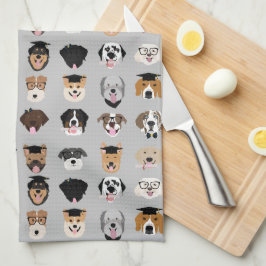 Paño De Cocina Cara de perro de graduación