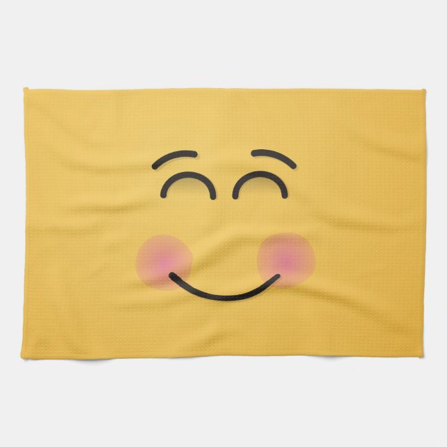 Paño De Cocina Cara sonriente con ojos sonrientes (Horizontal)