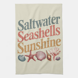Paño De Cocina Caracoles de agua salada Sol Verano Playa Vacacion