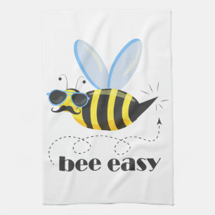 Paño De Cocina Carácter de abeja con gafas de sol bigote Bee Fáci