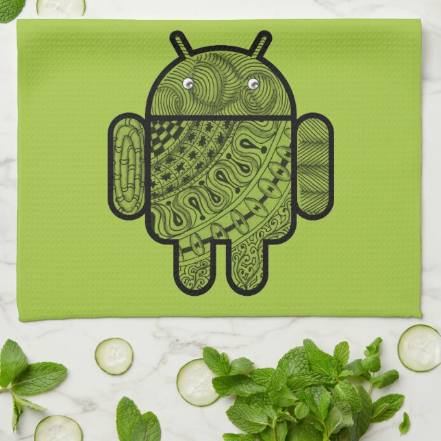 Paño De Cocina Carácter Pancho Doodle para el robot Android™ (Doblado)