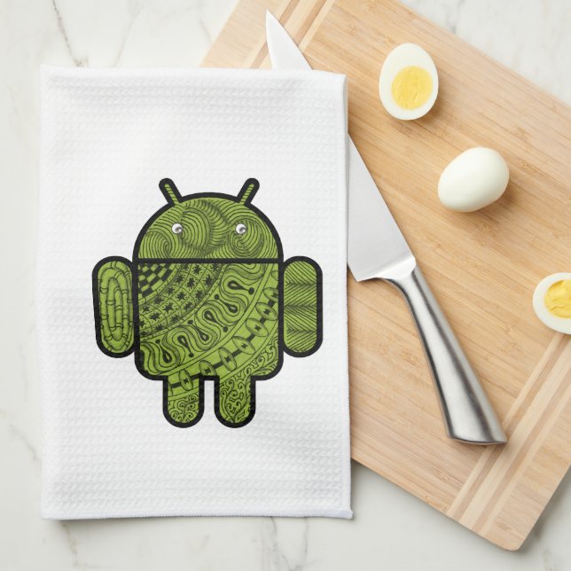 Paño De Cocina Carácter Pancho Doodle para el robot Android™ (Doblado Cuarto)
