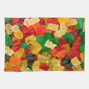 Paño De Cocina Caramelo coloreado arco iris gomoso del oso