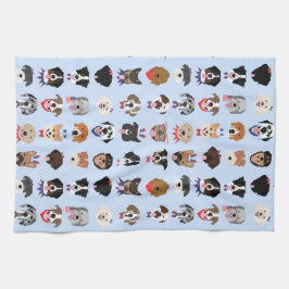 Paño De Cocina Caras De Perro Del 4 De Julio