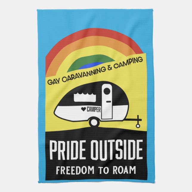 Paño De Cocina Caravana gay acampando T-Shirt (Vertical)
