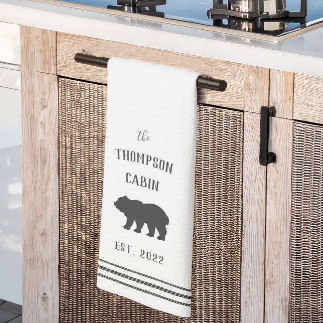 Paño De Cocina Carbón y oso rústico blanco personalizado (Subido por el creador)