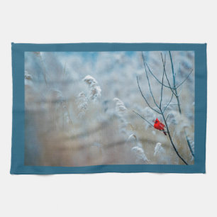 Paño De Cocina Cardenal rojo en Navidades de fotografía de natura