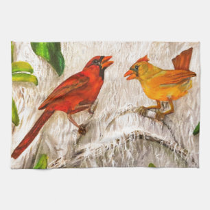 Paño De Cocina Cardenales. Canto del amor