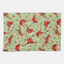 Paño De Cocina Cardenales de nieve para navidades | Celera |