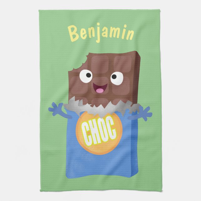 Paño De Cocina Caricatura de dibujos animados de un dulce chocola (Vertical)