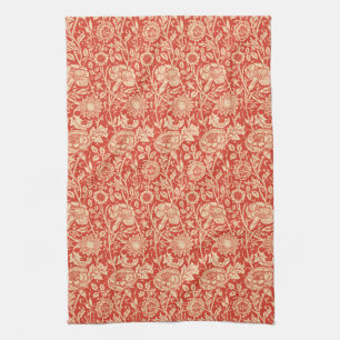 Paño De Cocina Carnación de Art Nouveau Damask, Naranja mandarín