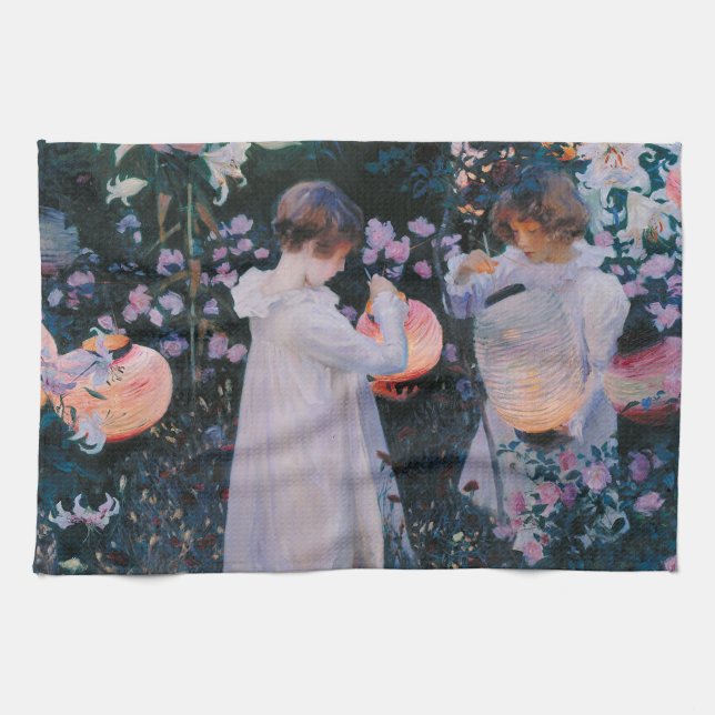 Paño De Cocina Carnation Lily Lily Rosa John Singer Sargent Art (Horizontal)