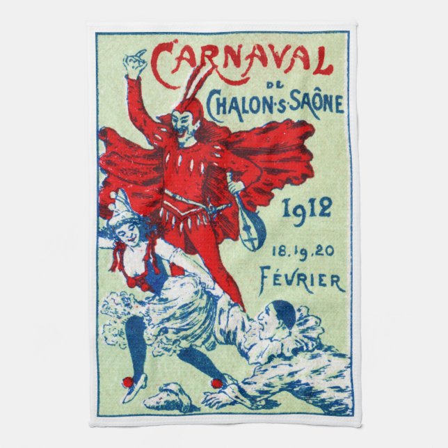 Paño De Cocina Carnaval de Francia en 1912 (Vertical)