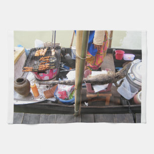 Paño De Cocina Carne de cocodrilo barbacoa ... Comida callejera e