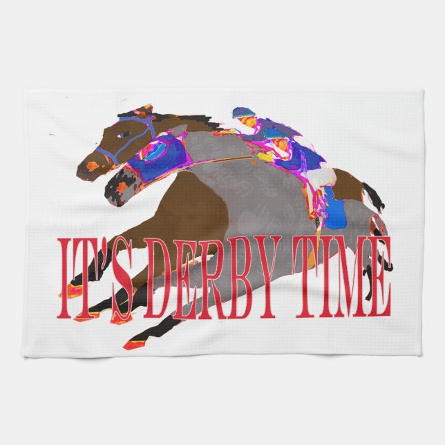 Paño De Cocina carrera de caballos 2016 del tiempo de derby (Horizontal)