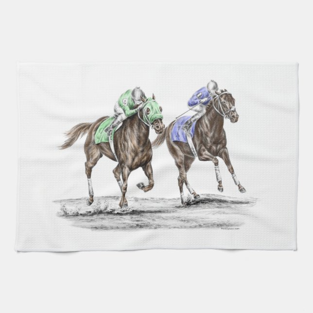 Paño De Cocina Carreras de caballos tosados (Horizontal)