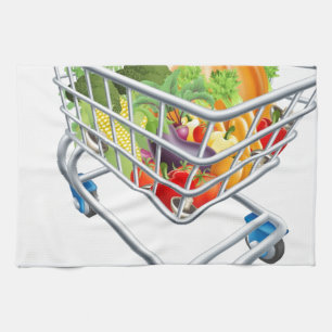 Paño De Cocina Carretilla vegetal del carro de la compra