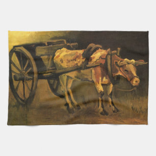 Paño De Cocina Carro con buey rojo y blanco de Vincent van Gogh
