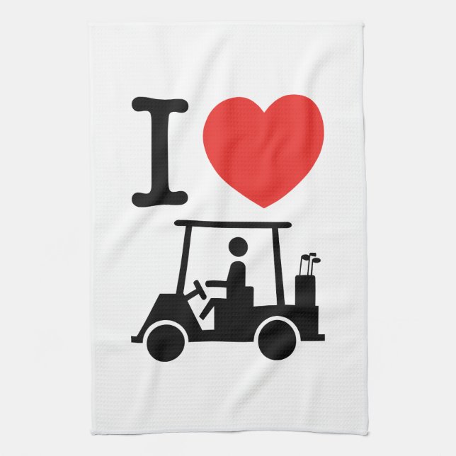 Paño De Cocina Carro de golf I Heart (Love) (Vertical)