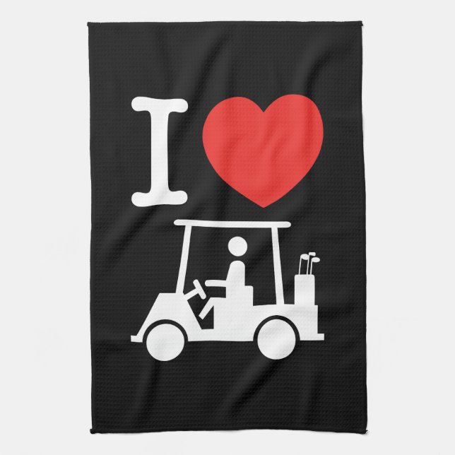 Paño De Cocina Carro de golf I Heart (Love) (Vertical)