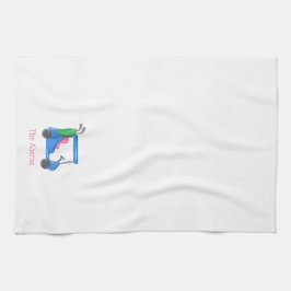 Paño De Cocina Carro de golf personalizado azul preppy