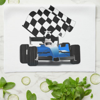Paño De Cocina Carro de raza azul con bandera verificada
