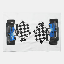 Paño De Cocina Carro de raza azul con bandera verificada