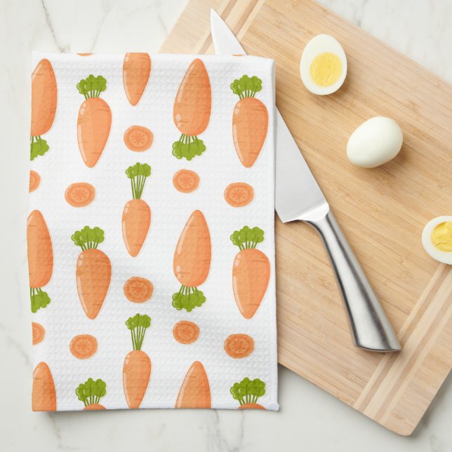 Paño De Cocina Carrot and slice pattern (Doblado Cuarto)