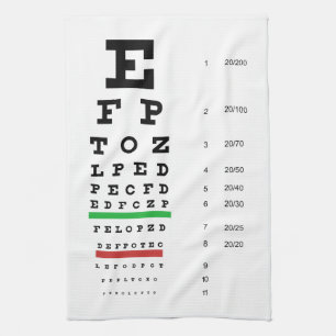 Paño De Cocina Carta de ojo de Snellen