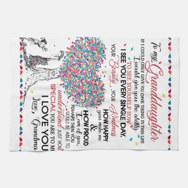 Paño De Cocina Carta Personalizada A Mi Nieta De Gran Bretaña (Horizontal)