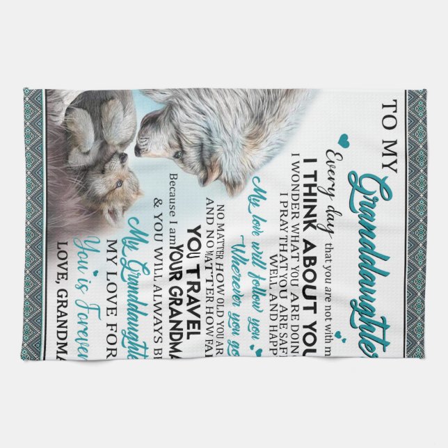 Paño De Cocina Carta Personalizada A Mi Nieta De La Abuela (Horizontal)