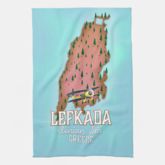 Paño De Cocina Cartel de viaje a Lefkada Grecia.