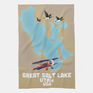 Paño De Cocina Cartel de viaje al Gran Lago Salado, Utah