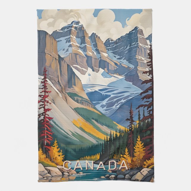 Paño De Cocina Cartel de viaje de personalizado Text Canada (Vertical)