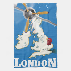 Paño De Cocina Cartel de Viajes de la Vieja Londres, Inglaterra
