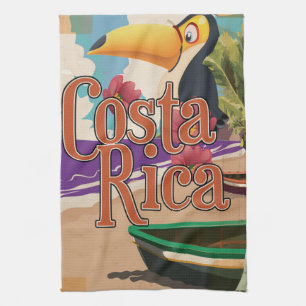 Paño De Cocina Cartel vintage de viaje a Costa Rica