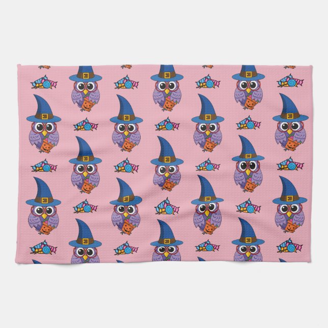 Paño De Cocina Cartoon Wizard Owl Pattern (Horizontal)