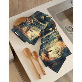 Paño De Cocina Casa de montaña Escandinavia Retro Art