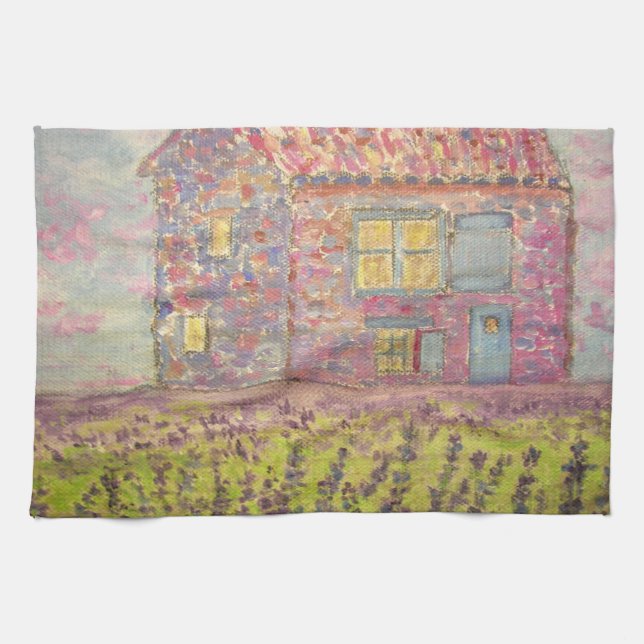 Paño De Cocina Casa de Provenza y Campos de Lavender (Horizontal)