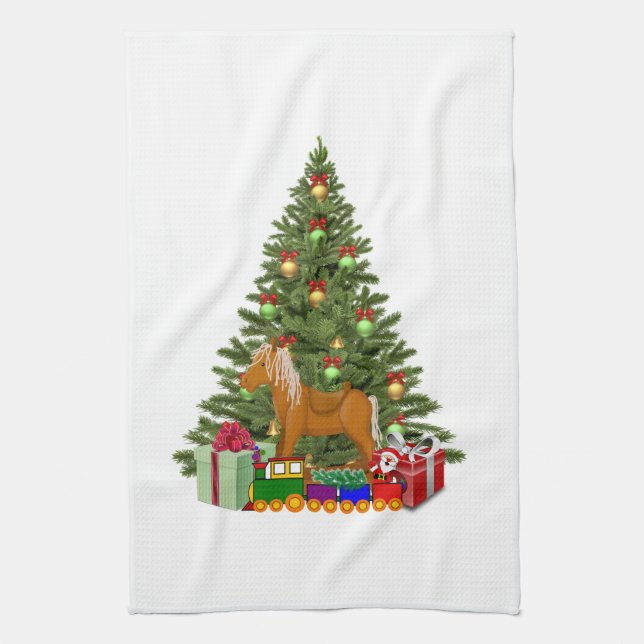 Paño De Cocina Casa de vacaciones con árbol de Navidad (Vertical)