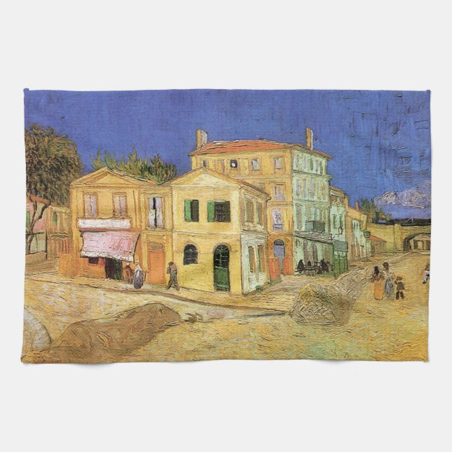 Paño De Cocina Casa de Vincent en Arles, por Vincent van Gogh (Horizontal)
